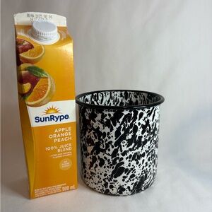 Large black/ white speckled, enamel kitchen utensil holder